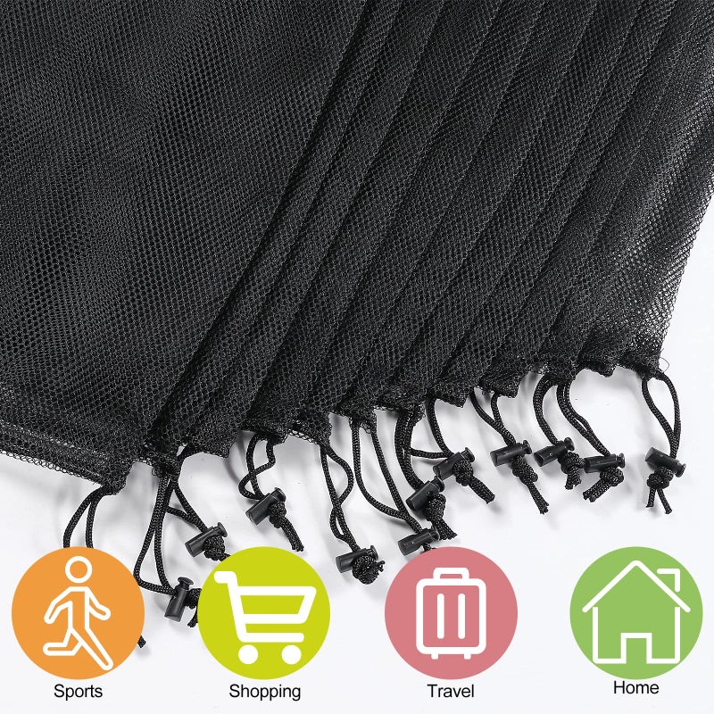 iMucci 13""X15.5"" 6Pcs Mesh Laundry Drawstring Bag Nylon Drawstring Gym Bag with Cord Lock Closure - Image 4